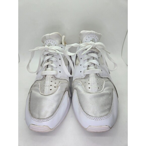 Nike Air Huarache Run Shoes Men's 8 Triple White Athletic Running Gym Sneakers - Picture 2 of 8